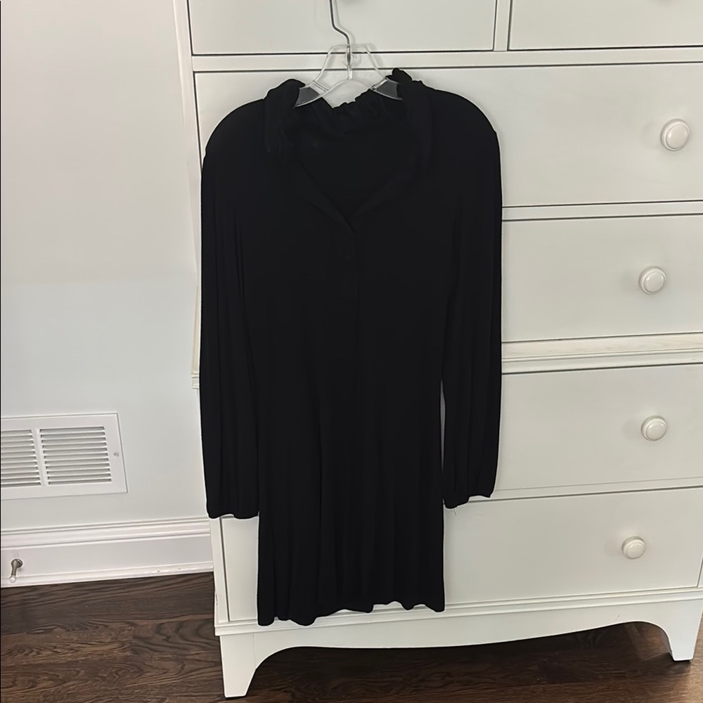 Black Cotton Blend Women's Dress